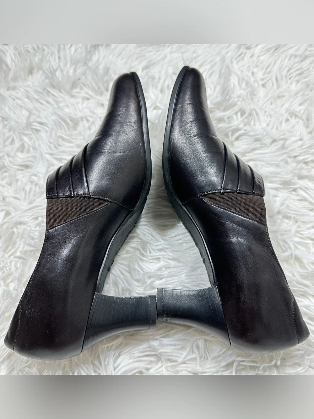 BeautiFeel Womens Shoes 7,5 Brown Leather Comfort Heels Pumps Minimalist Carrier